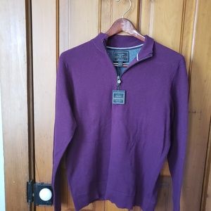 Mens 1/4 zip sweater. Cotton with a touch of cashm